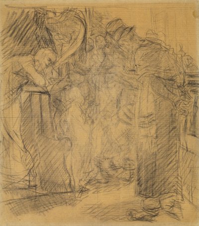 Kompositionsskizze für Christus im Tempel von Max Liebermann